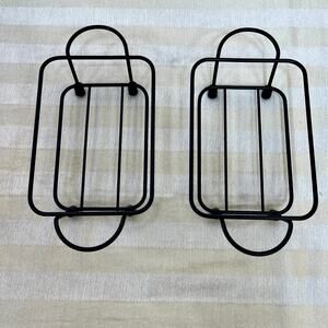 Baking Dish Wire Rack Black Metal Rectangle 3.5" x 5" Temptations Tara Lot of 2